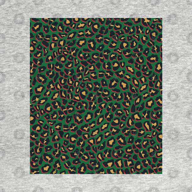 Leopard Print Spots in Green, Orange and Red by OneThreeSix